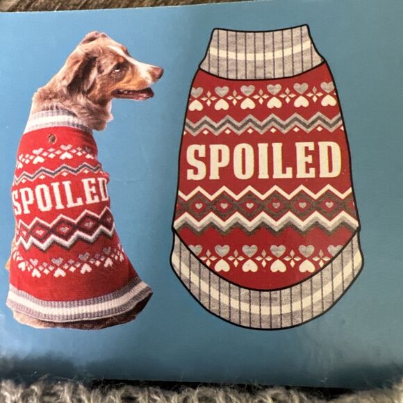 VIBRANT LIFE - SIZE: M- Winter "Spoiled" Dog Puppy Red Sweater‎ - NEW! - Picture 1 of 5